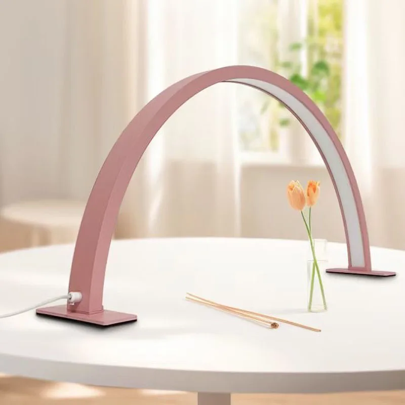 Original price nail art table adjustable brightness adjustable pink moon usb arch light lamp half moon nail lamp