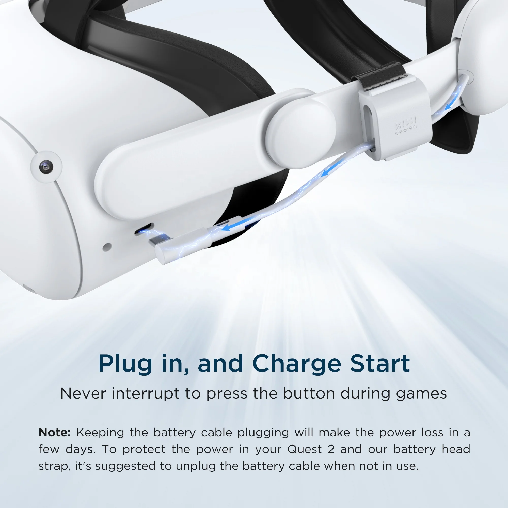 KIWI design Rechargeable Quest 2 Elite Strap with Battery,Head Strap with Battery for Meta/Oculus Quest 2