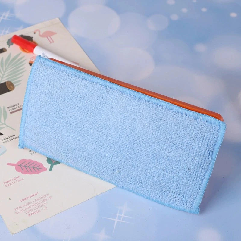 Wholesale magnetic board eraser plastic whiteboard eraser with fibre cloth customized