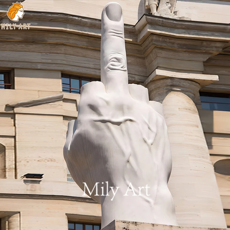 Outdoor Public Ornament Art Craft Marble Finger Statue Sculpture