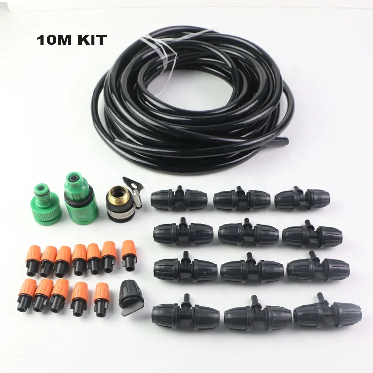 32.8ft 10M DIY Micro Drip Garden Automatic Watering System mist nozzles kit