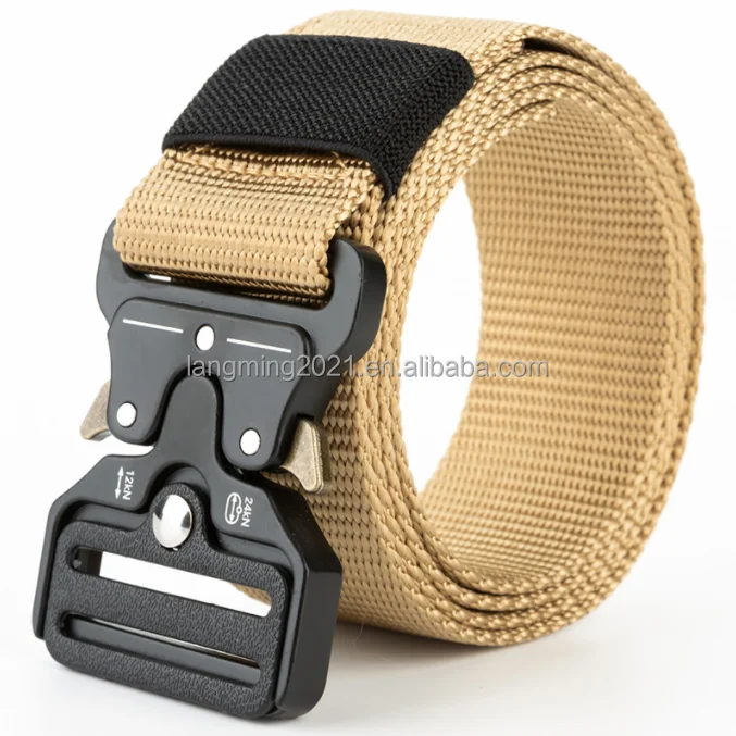 Wholesale men belt Braided Fabric Elastic Woven Outdoor Man Woven Canvas Belt Custom Logo Quick Release  Buckle