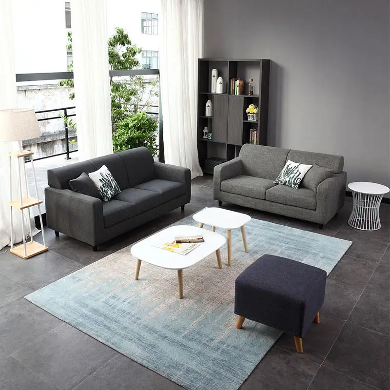 Nordic Simple Modern Small Family Sofa Double Three People Apartment Studio Small Sofa All Open and Wash Sofa