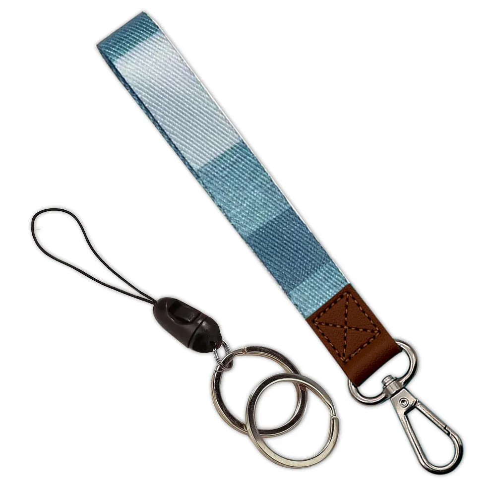 Manufacturer Custom Embroidered Patch Logo Carabiner Lanyard Holder Wrist Strap Keychains Short Lanyards Wholesale