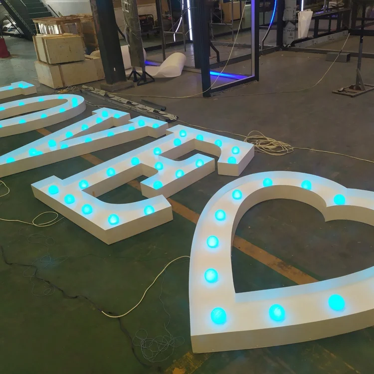 JAGUARSIGN Manufacturer Custom Marry Me Light Up Letters Wedding Decor LED Marquee Letter 4ft Mr and Mrs Sign