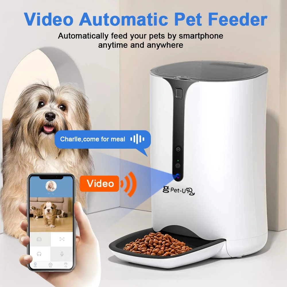 2023 Smart Video Wifi/APP Feeding Bowl Electric Cat Dog Camera Treat Dispenser Automatic Pet Food Feeder with Smart Timer