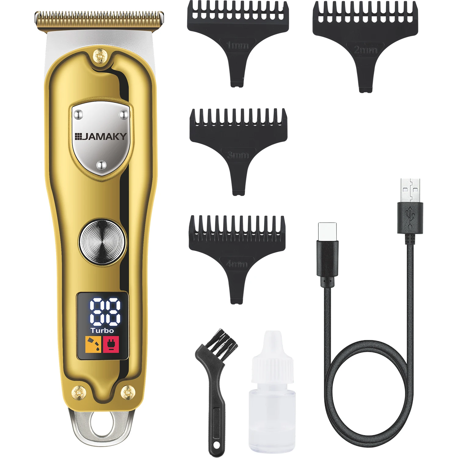 JAMAKY Hot Sale OEM USB Rechargeable Wireless Electric Machine Hair Clipper for Men Professional Barber Cordless Hair Trimmers