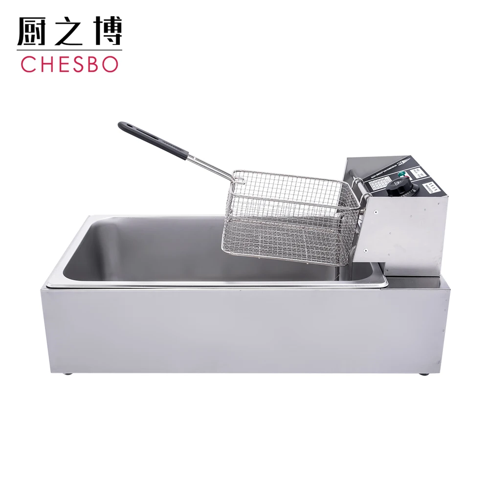 22Liter 3000W Commercial Electric Deep Fryer Countertop Fryer Stainless Steel French Fries Fryer Machine Restaurant 1 Tank Dual