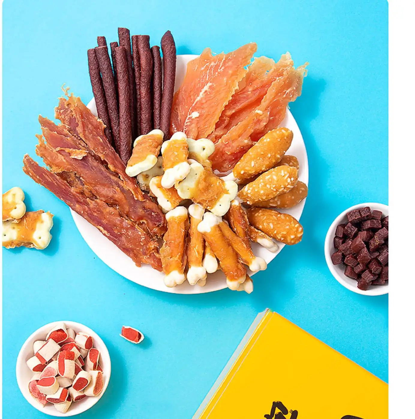 Oem/ODM Jerky Twists Chewy Skinless Bites Pet training chicken/duck/beef/lamb roll  Small chicken fillet molar  dog snack