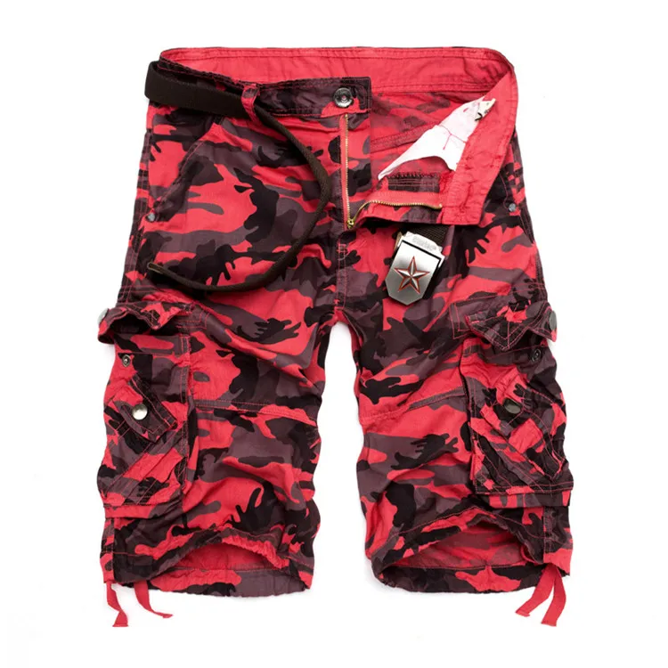 RTSAN-721 Hot selling Causal camo short shorts for summer running Male fashion cargo Cotton camo men pants with big pockets