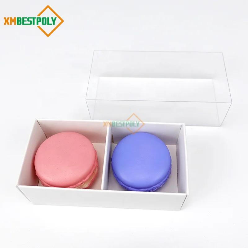 Custom 2 Pack Macaron Cookie Paper Packaging Gift Box With Divider Insert For Dessert Donut Cake Boxes