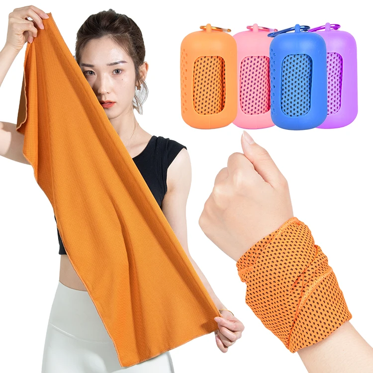 recycled customize with logo small microfiber instant cooling breathable thin sports  cool wet gym towel