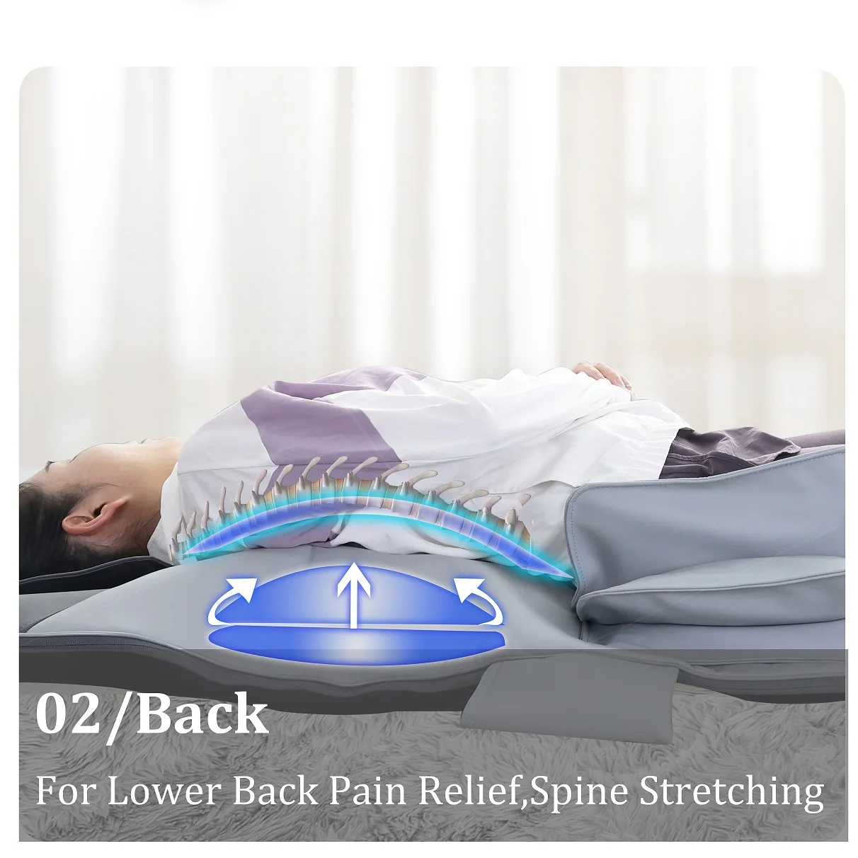 Foldable Electric Heat Stretching Queen Size Back Massage Mattress Stretching Yoga Mat  Pad Machine For Neck, Waist & Hips