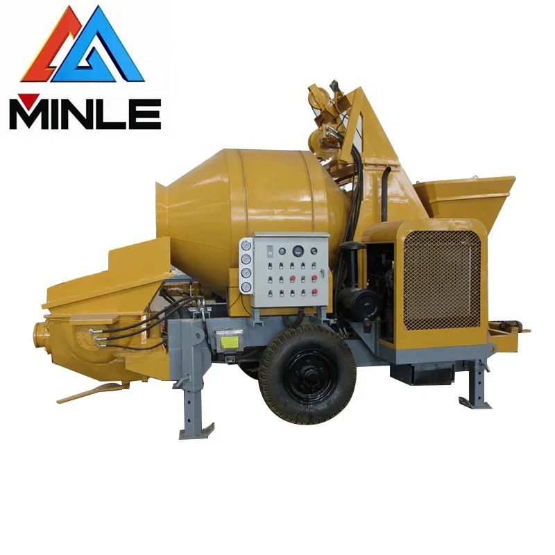 MINLE High Efficiency Mini Concrete Mixer and Pump Machine for Mixing and Pumping with Diesel Engine Driven