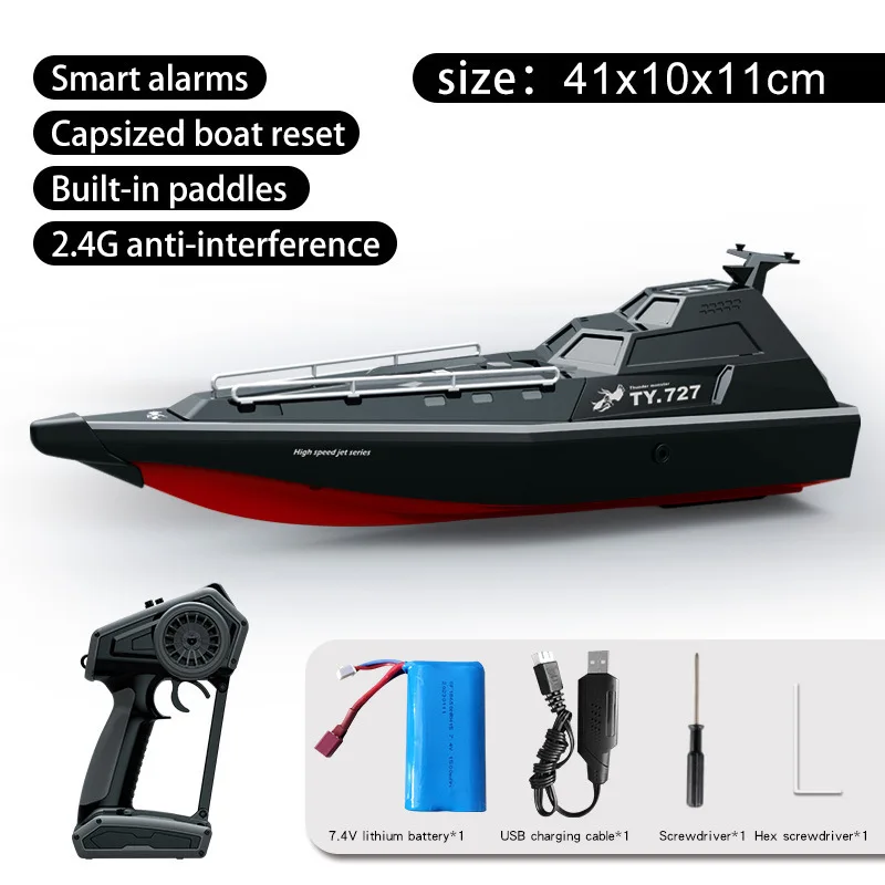 AiJH RC Racing Boat Waterproof Automatic Reset High Speed Ship Speedboat Pools And Lakes Remote Control Jet Rc Boat Toys