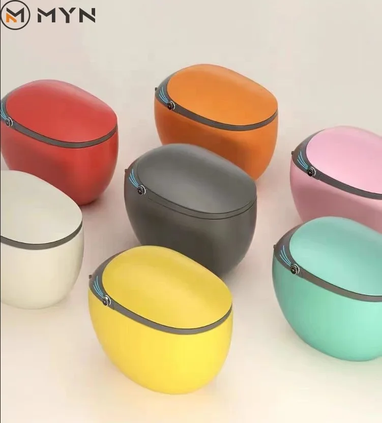 High Quality Orange Grey Color Electric Automatic Self Cleaning Integrated Egg Shaped Intelligent Smart Toilet