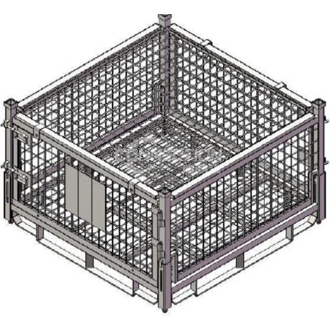 
heavy duty stackable and foldable galvanized steel pallet box cage  (62401946921)
