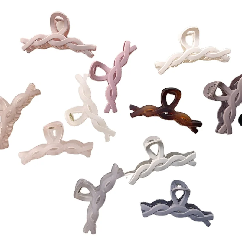 
New designer plastic hair claw clips fashion women clear hair twist clips wholesale 