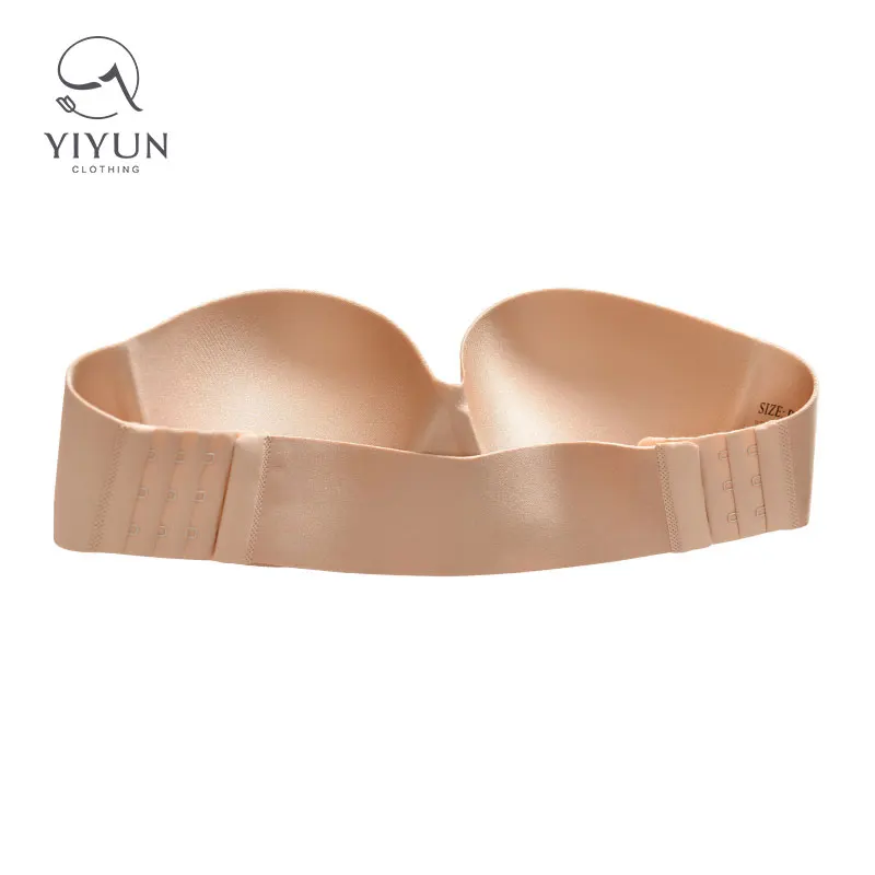 Oucheng Plus Size D Cup Invisible Push Up Bra Breathable Strapless Seamless Women Sexy Padded Bra