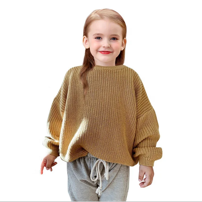 
Baby Autumn Oversized Outfit Kids Girls Loose Style Knitted Woolen Pullover Sweater 