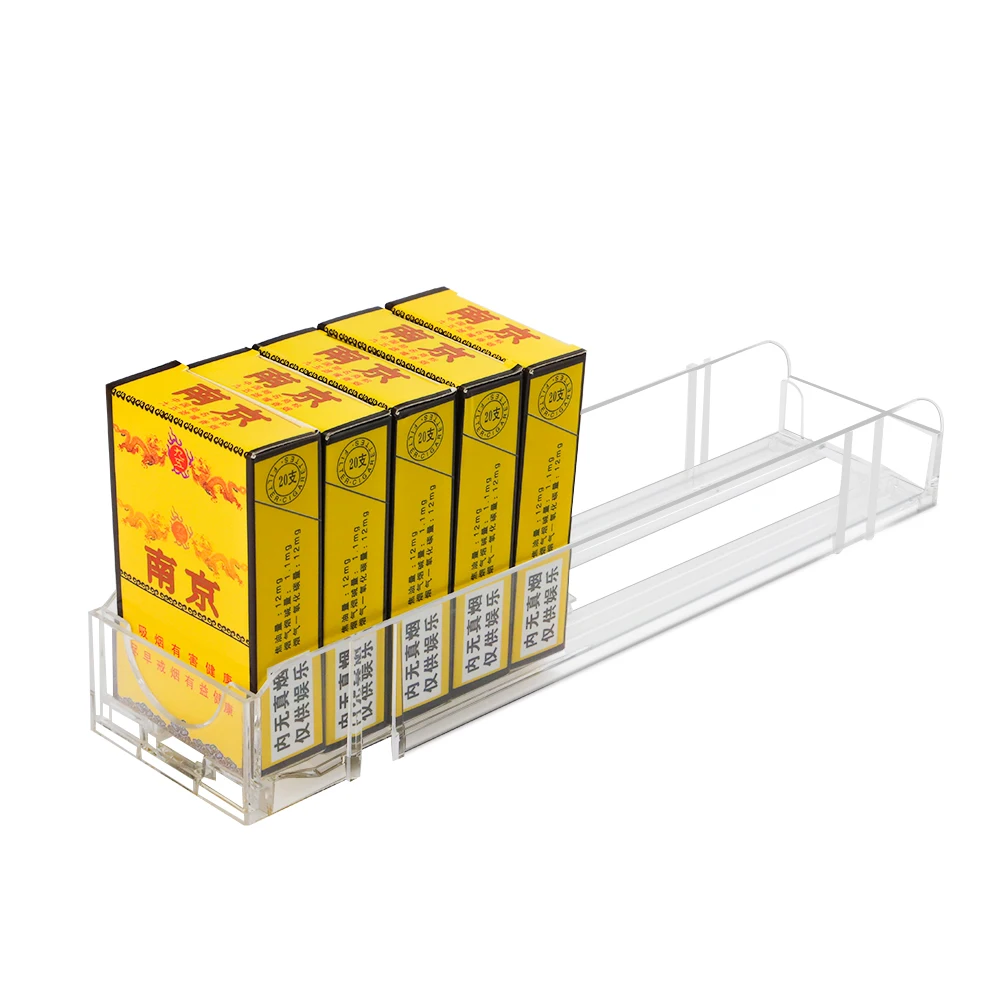 acrylic automatic shelf pusher Custom Retail Merchandise Display System  Tobacco Spring Loaded Rack SuperMarket Cigarette Pusher