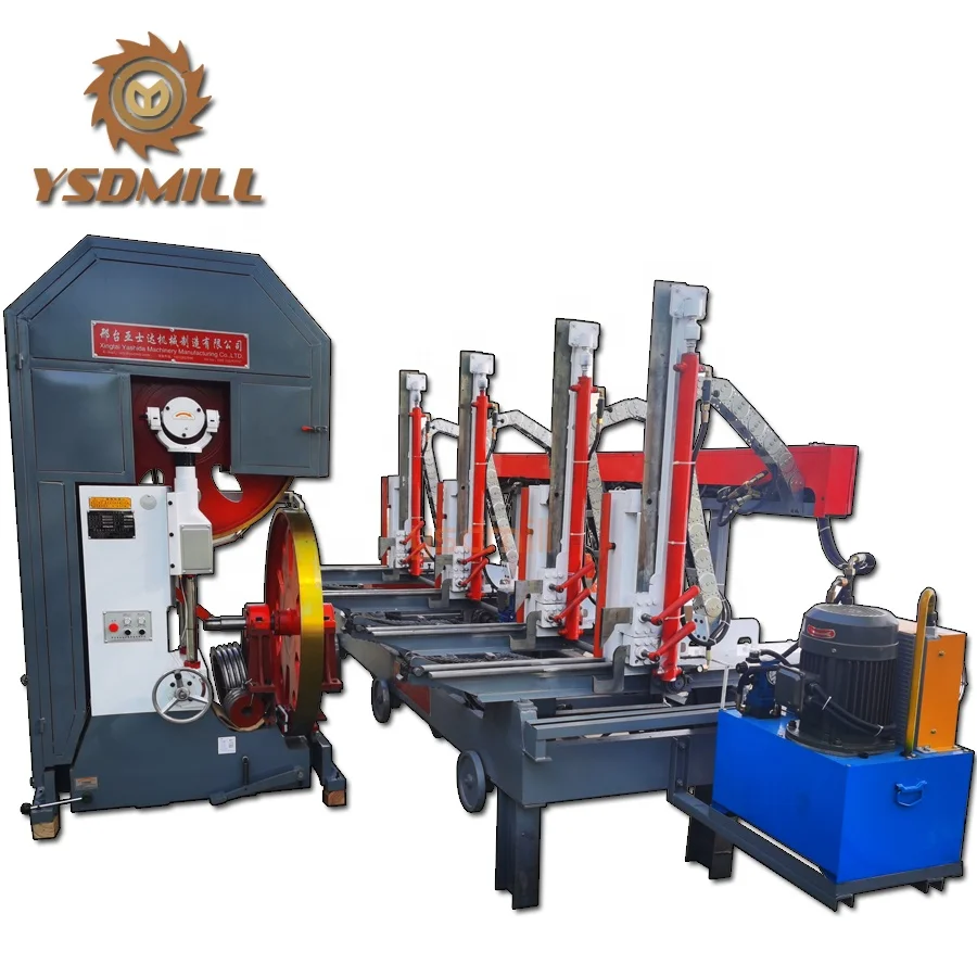 Timber vertical band sawmill automatic wood cutting machine with sawmill carriage