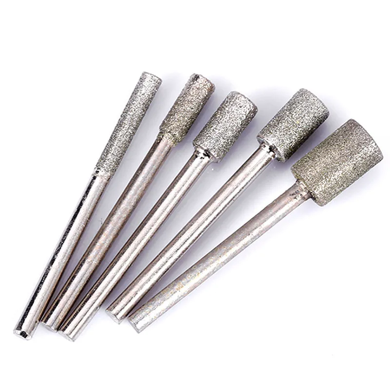 High quality Electroplated diamond round burr Cylindrical diamond grinding head for grinder