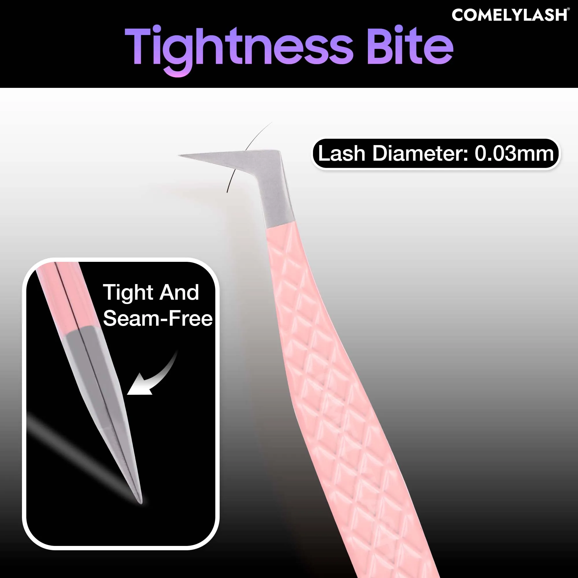 Comelylash Purple Fiber Tip Tweezers Lash Extension Tweezers Lash Supplies 45 DegreeFiber Tip Tweezers