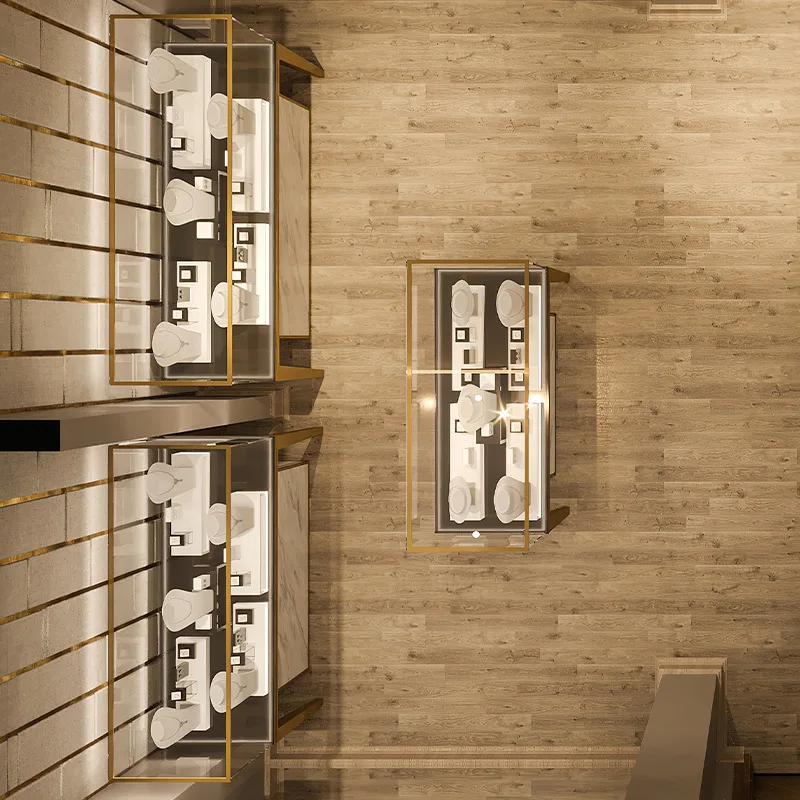 Customized Jewelry Store Display Furniture Diamond Mall Design Glass Jewelry Counter Showcase