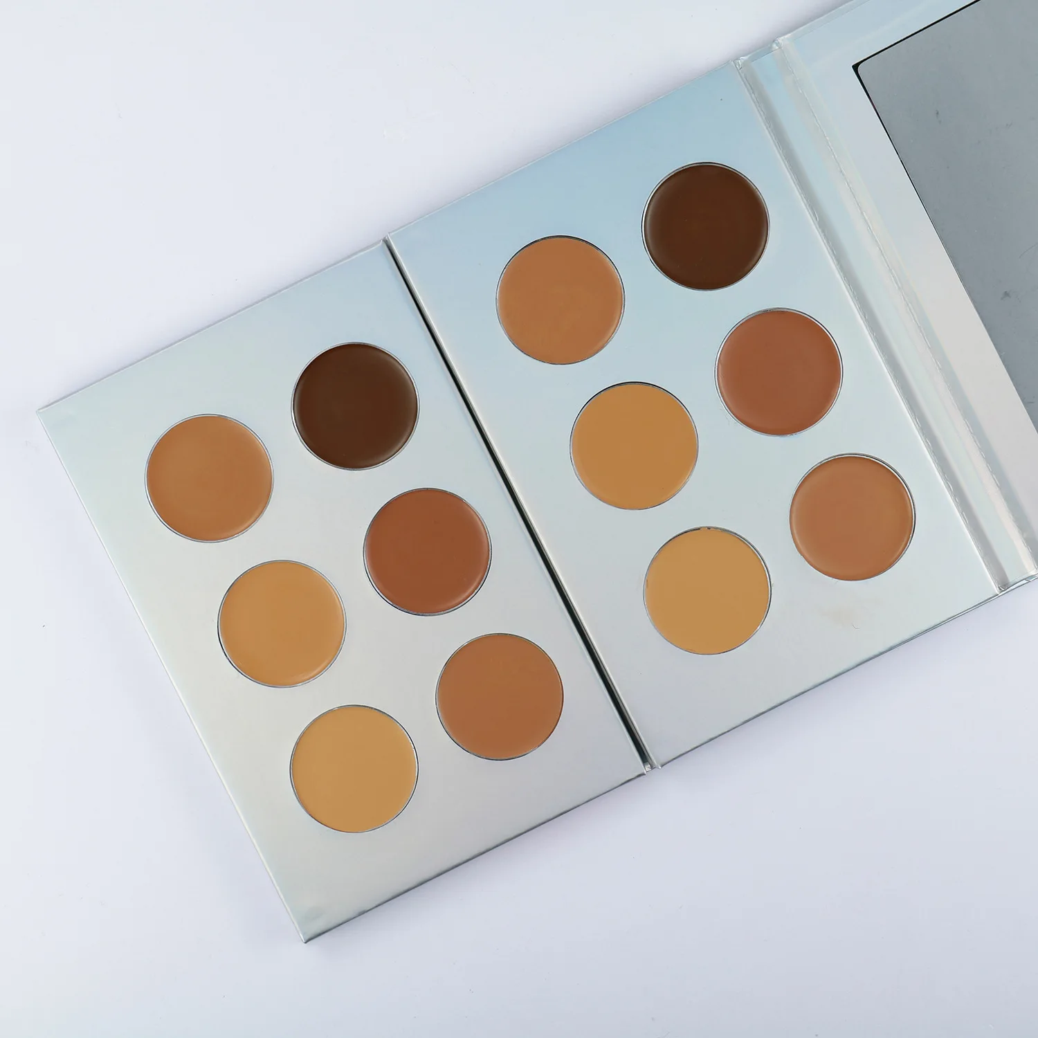 Wholesale Custom No Logo Full Cover Private Label 12 Colors Deep Brown Concealer Cream Palette