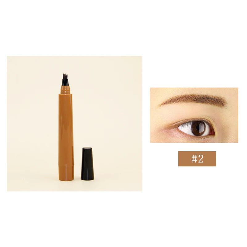 Private label No Logo Eyebrow Pencil Waterproof Eyebrow Pencil with a Micro-Fork Tip Applicator Eyebrow Tattoo Pen