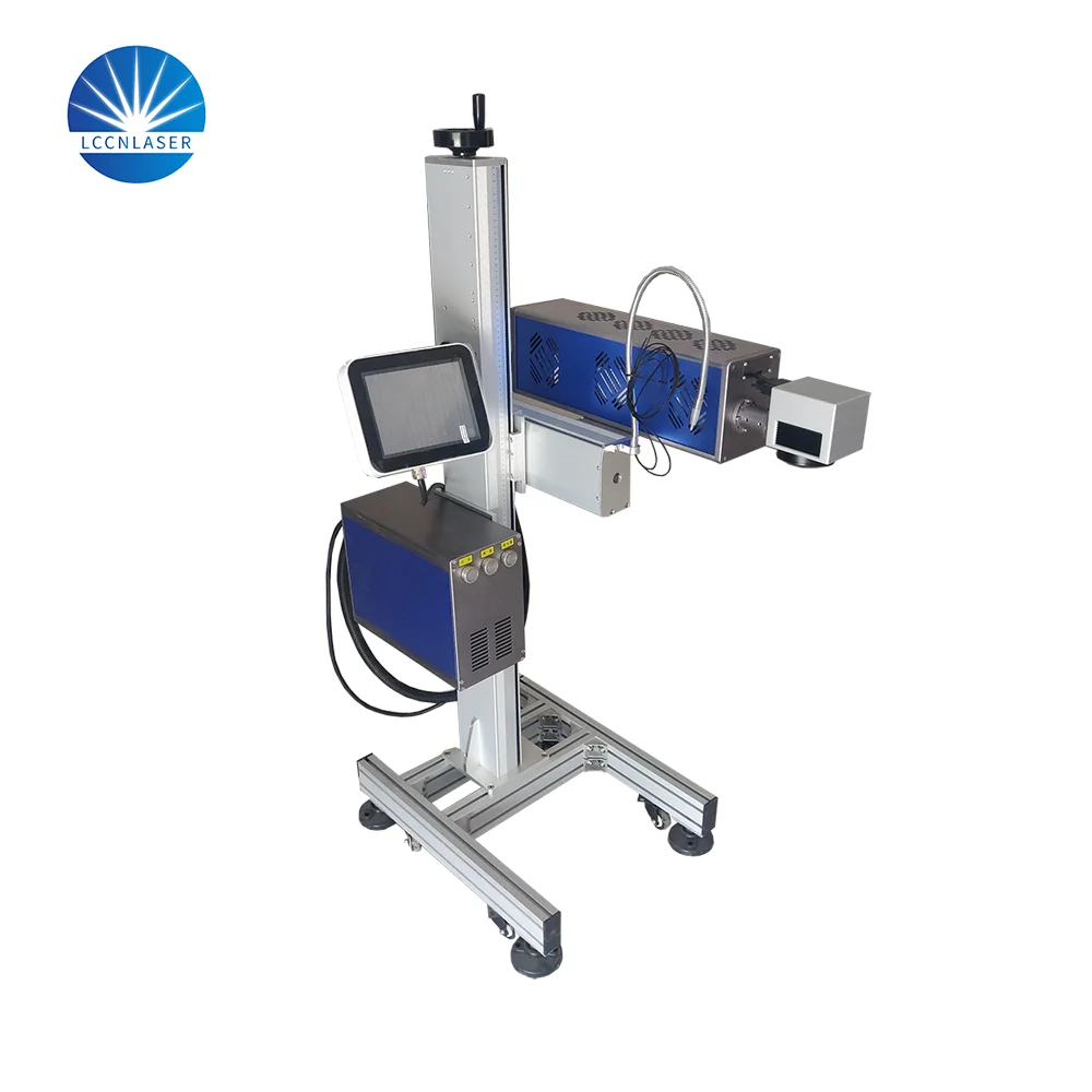 flying Product line online flying CO2 laser marking machine for pet bottle laser printer