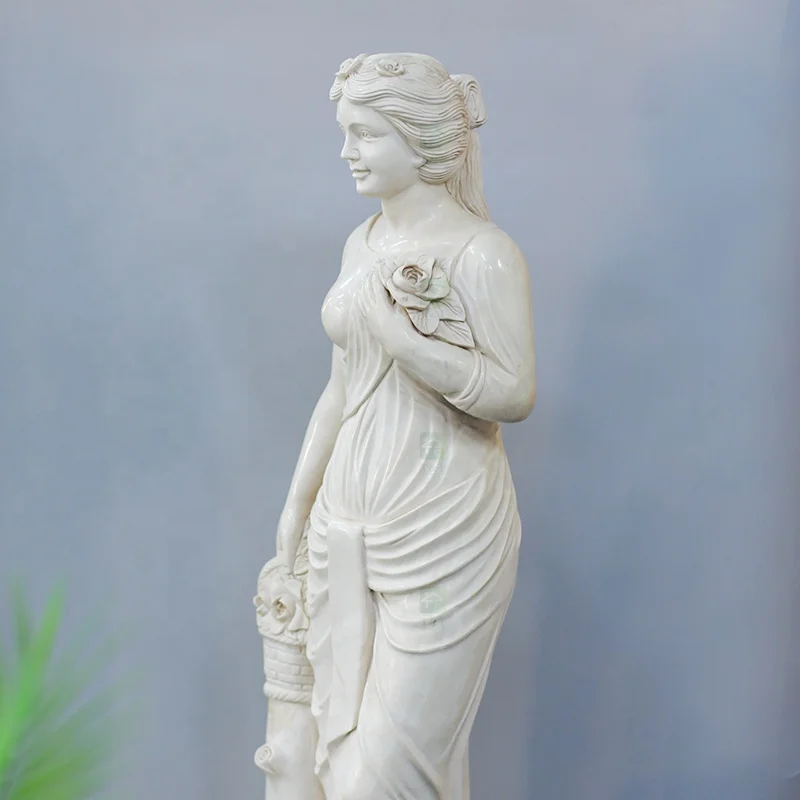 Custom European Large Outdoor Home Garden Decoration Natural Stone Carvings And Marble Figure Statue Sculptures