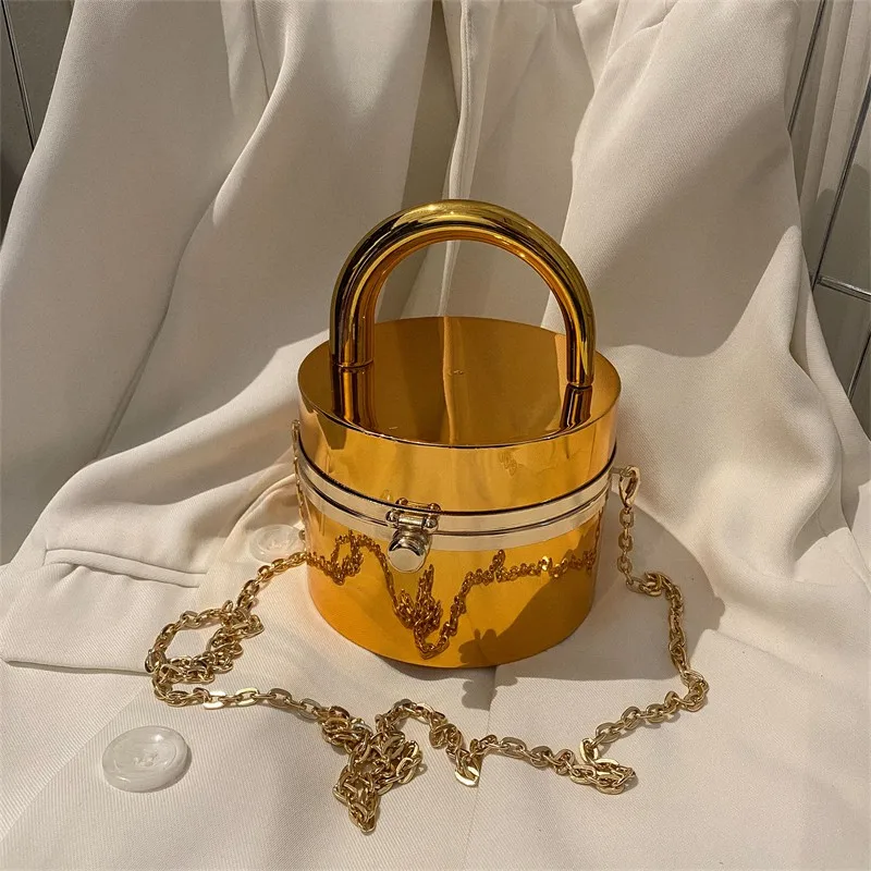 2023 Acrylic Wedding Handbags metal chain sling crossbody bag women dinner clutch bag evening bags luxury design clutch purse