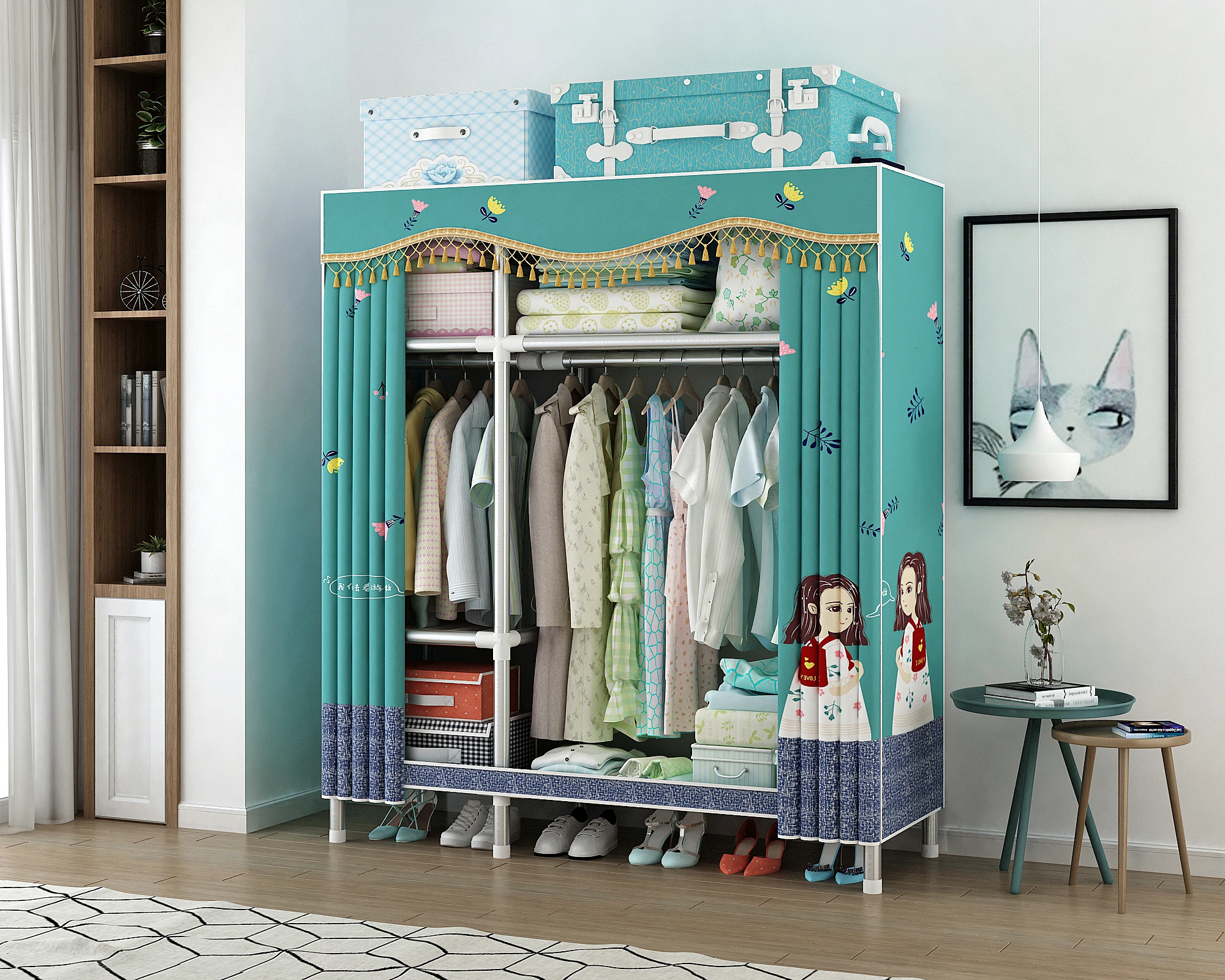  Складной шкаф-гардероб из нетканого материала для домашней спальни