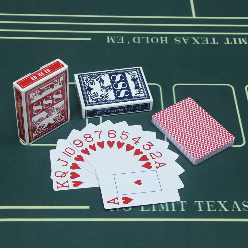 888 Poker Playing Card Wholesale 100% Plastic PVC Waterproof Durable Casino Poker Cards Custom Logo Plastic Poker Cards