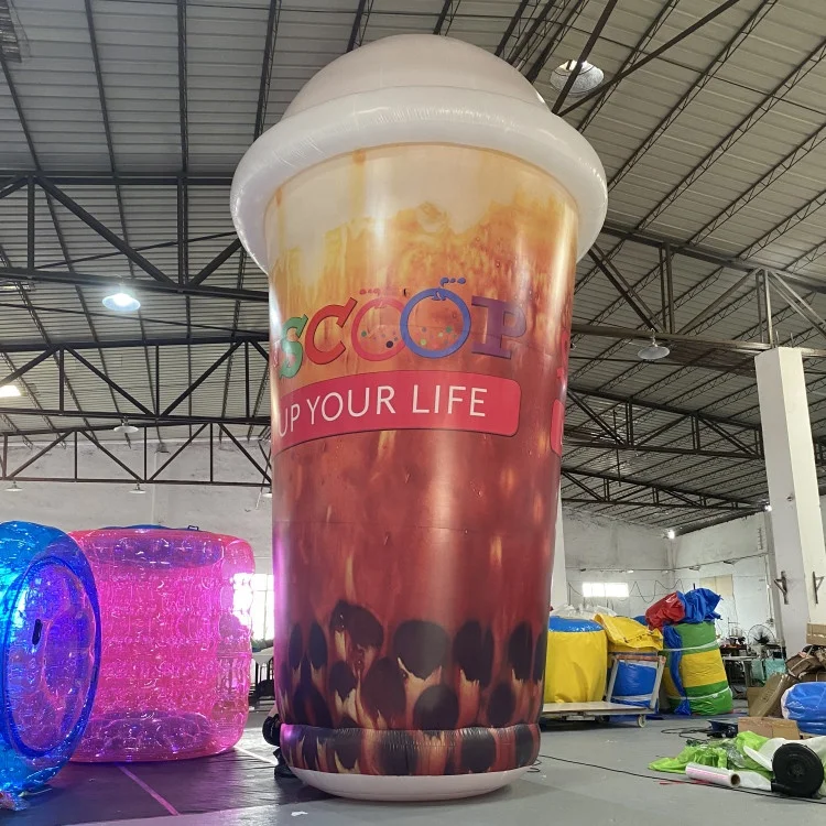 Event decoration promotion coffee cup model giant inflatable milk tea cup for advertising