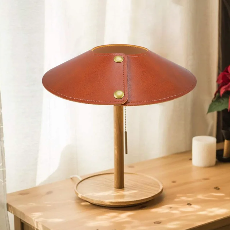 PU Leather Table Lamp Shade Simple Classic Lampshade Cover Custom Logo Lamp Shade Rings