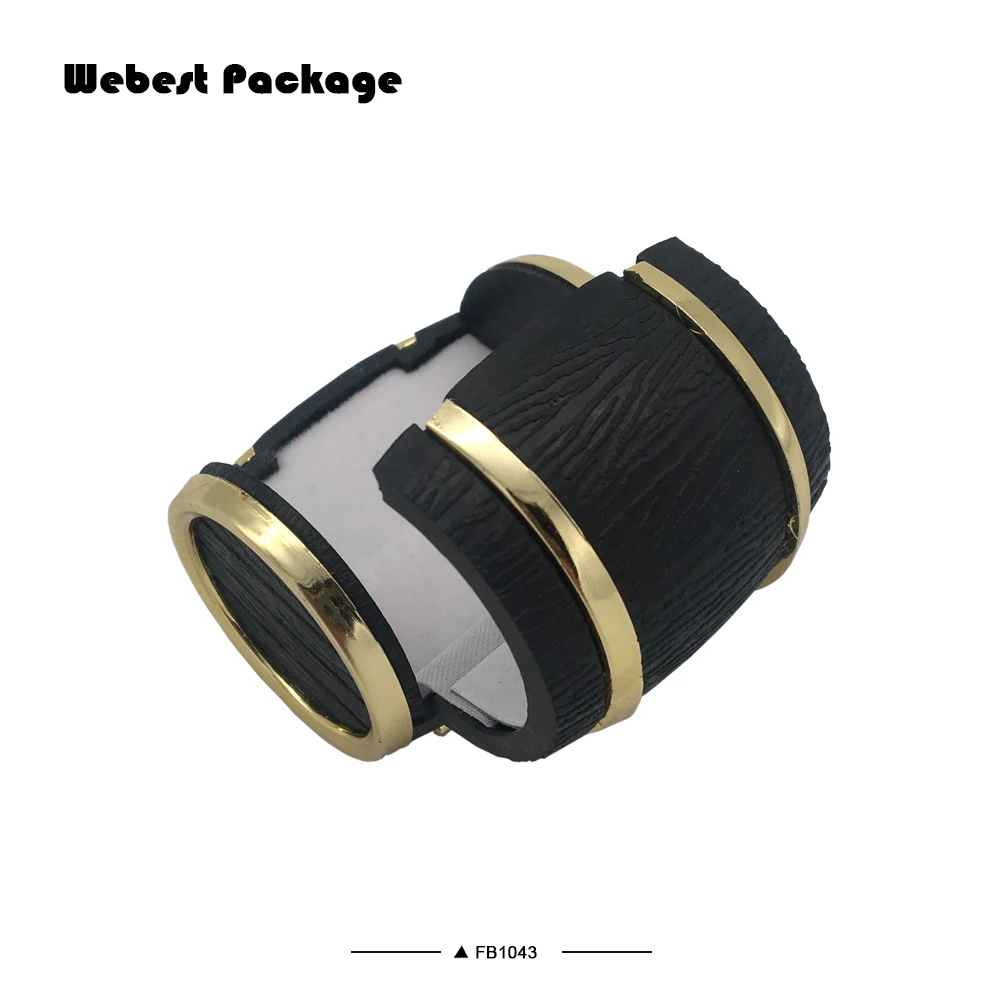 Webest wedding jewellery bearer beer barrel shape flocking velvet ring earring box in stocks