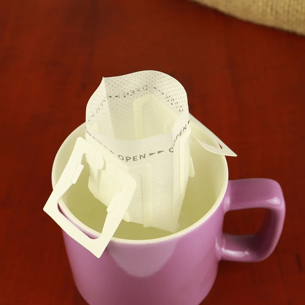 White Biodegradable Disposable Filter hanging Ear Coffee Drip Bag