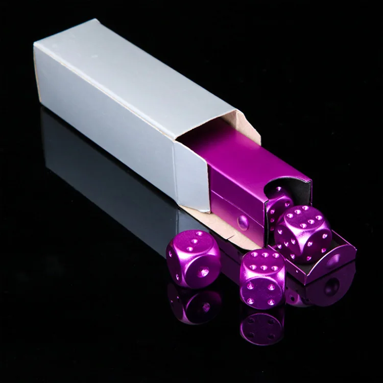 Wholesale Metal Aluminium Story Dice For Ludo Game Bulk Colored 16mm Precision Dice In Case