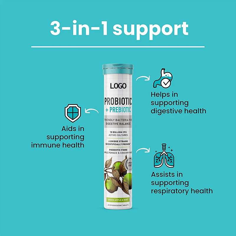 Профессиональные услуги OEM частная торговая марка пищеварение поддержка детоксикации пробиотики шипучий таблетки