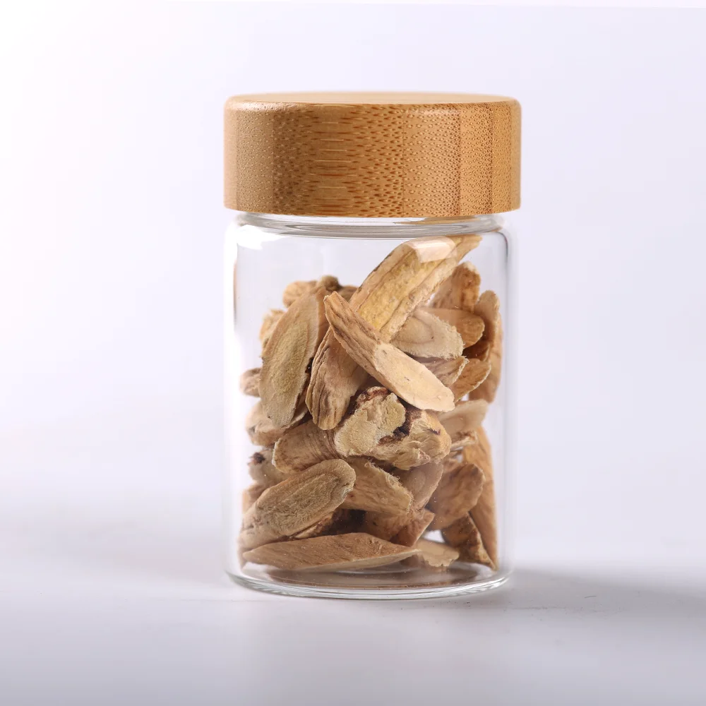 All Sizes Borosilicate Glass 2oz 4 oz 8 oz 10 oz Food Spice Jar Wooden Lid Container Storage Jars