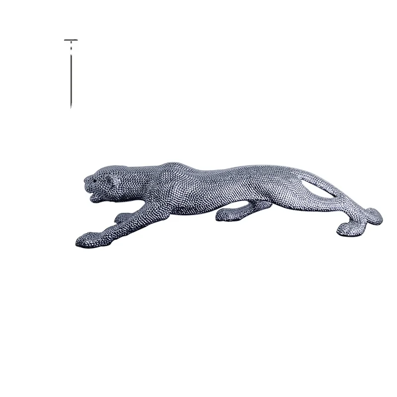 Electroplating  leopard Polyresin Plated gemstone leopard,hotfix resin surface  leopards