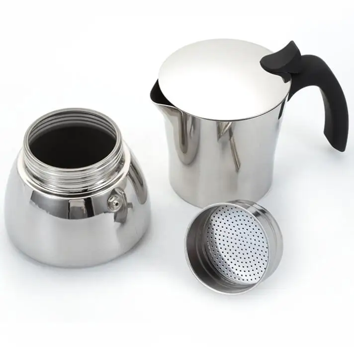 Portable Espresso Coffee Maker / Luxury Stainless Steel Mocha Coffee Pot