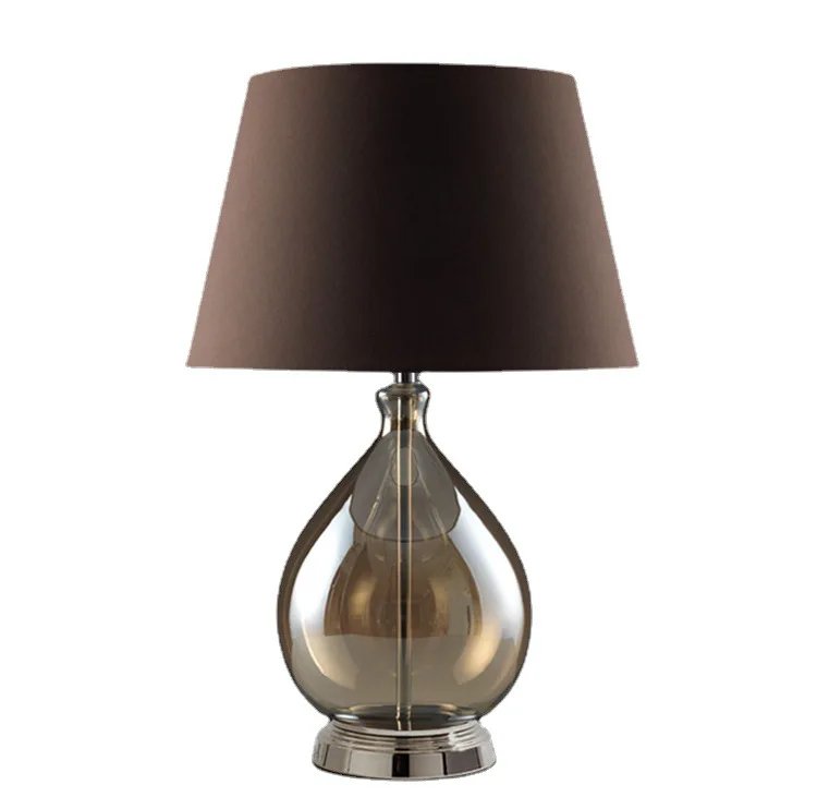 Lumind Light luxury glass table lamp bedroom atmosphere decoration home table lamp simple living room lighting table lamp