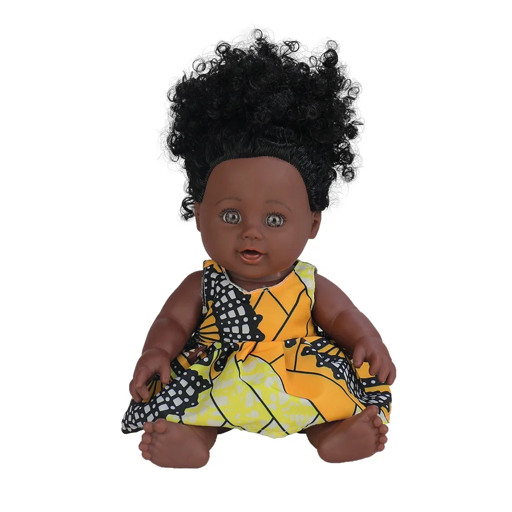 Toy Wholesale Silicone Doll Realistic African Doll Clothes 12 Inch Gift Black Baby Dolls For Kids