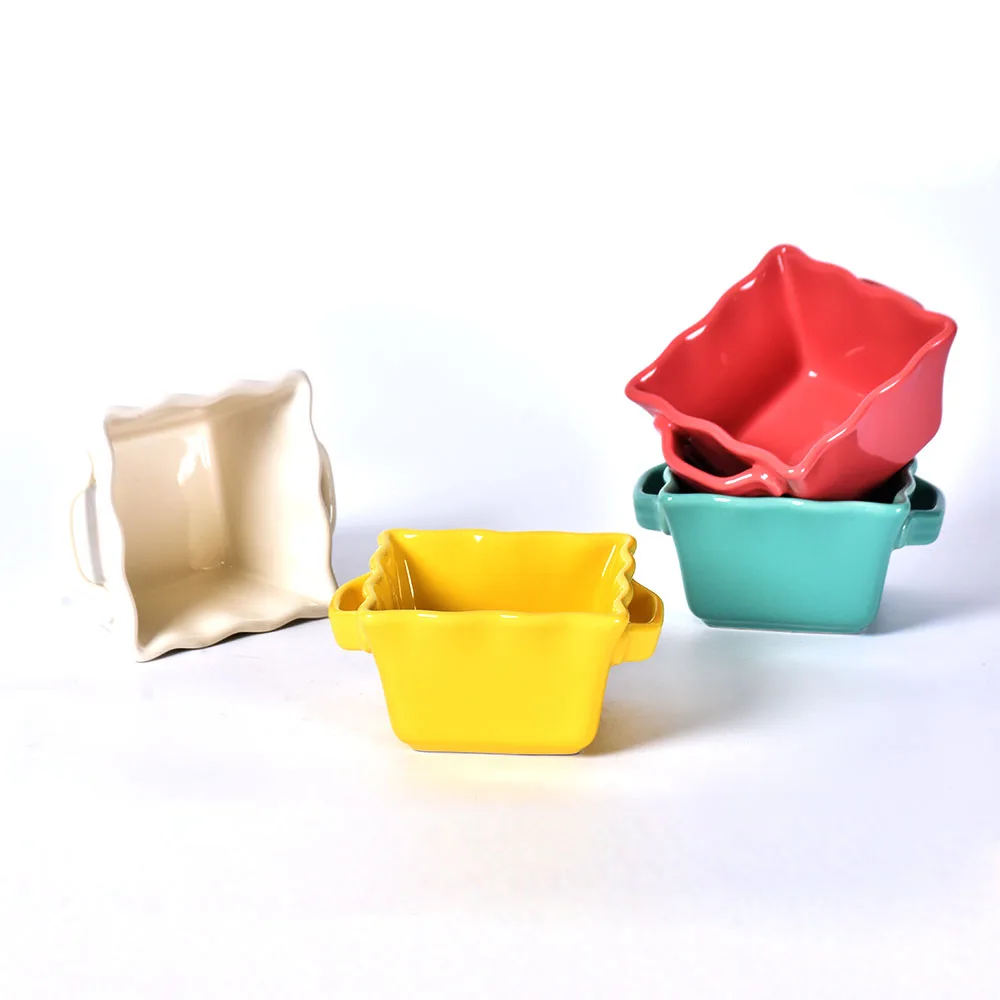 Термостойкая однотонная Керамическая Мини-посуда для выпечки