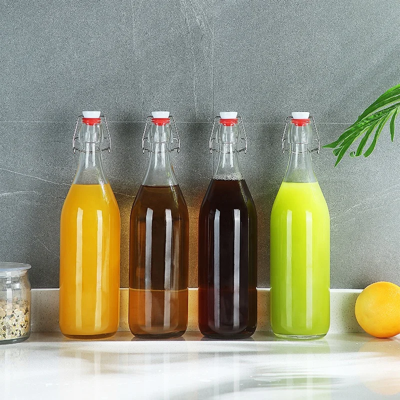 Beverage Beer flip top glass Kombucha 250ml 750ml swing top bottle 1000 ml