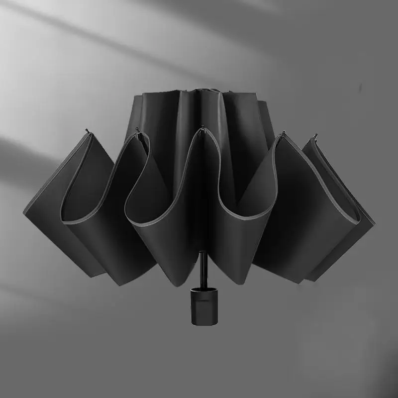 Lightweight Classical 3-Folding Business Umbrella Pongee Material Semi-Automatic Control for Adults and Business Gifts